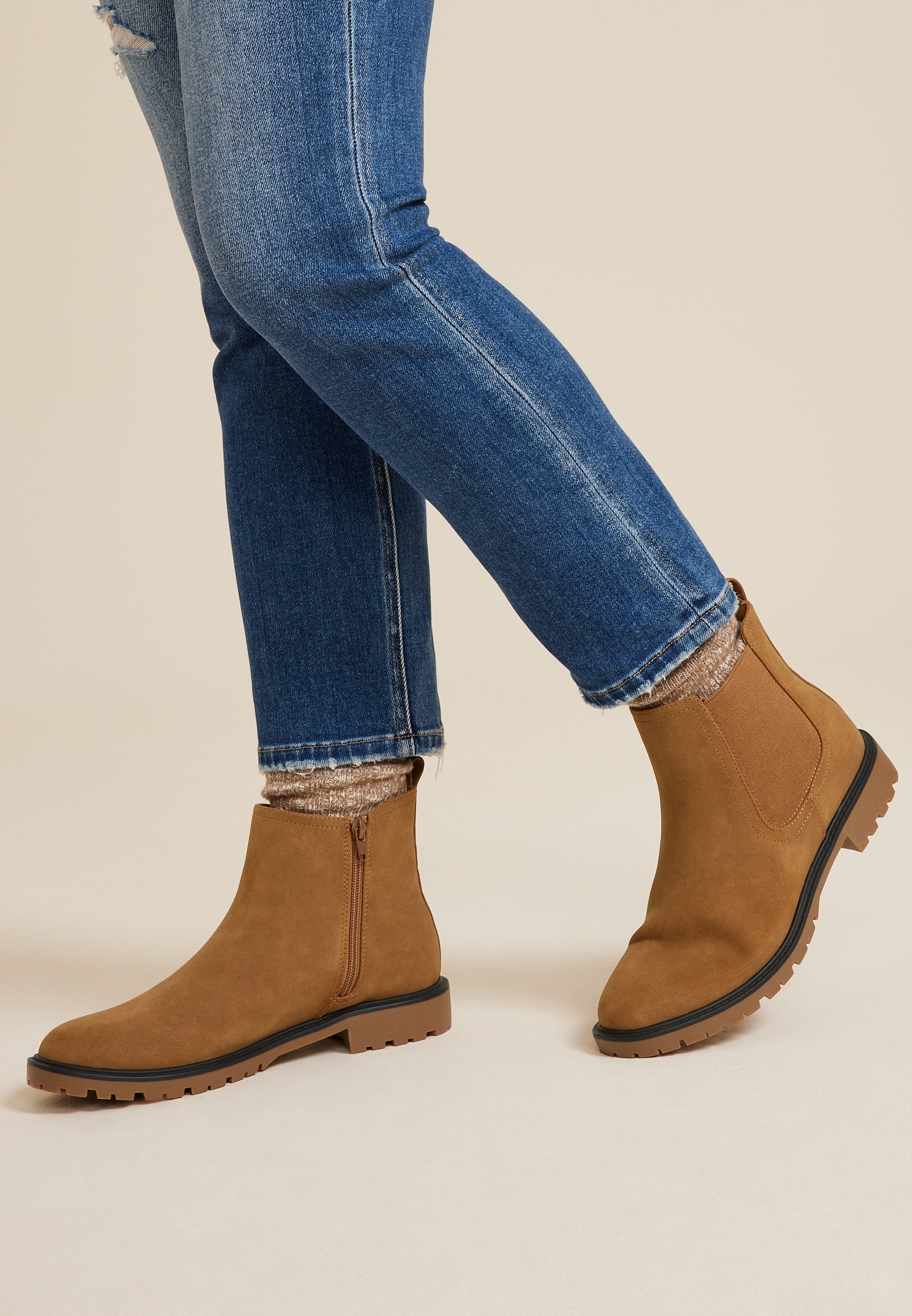 SuperCush Brandy Mini Lug Chelsea Boot, COGNAC, large