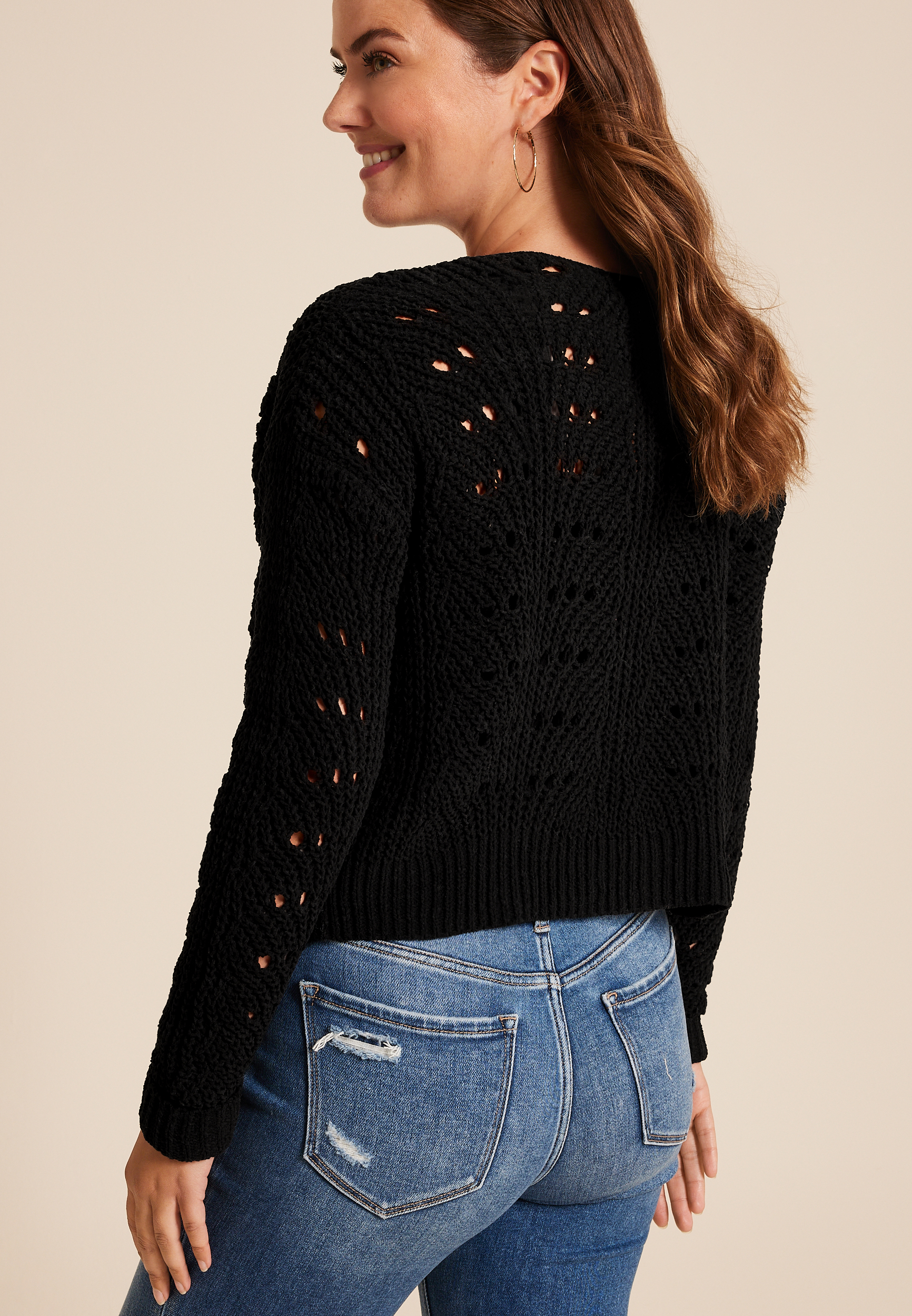 Chenille Cropped Cardigan