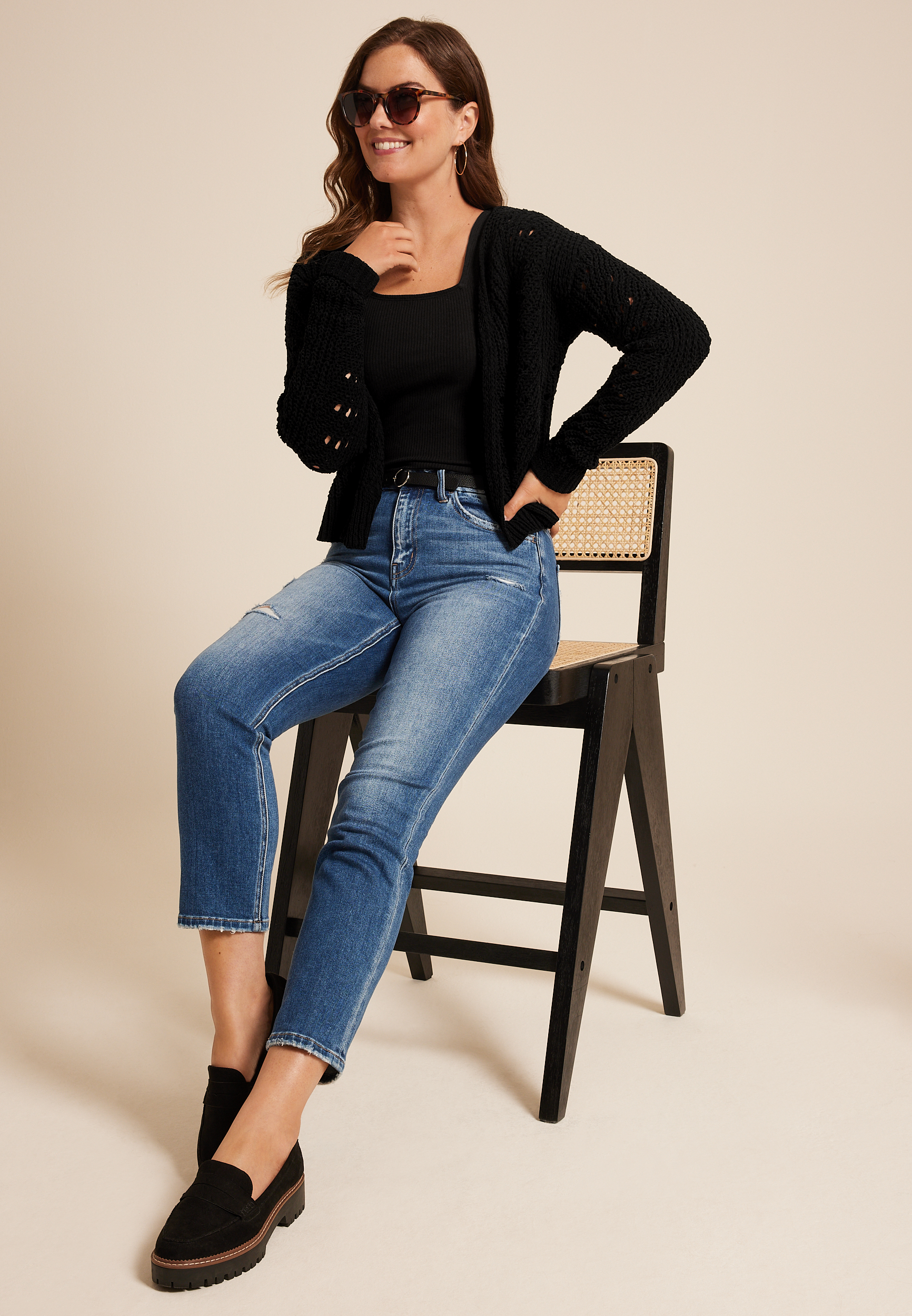 Chenille Cropped Cardigan