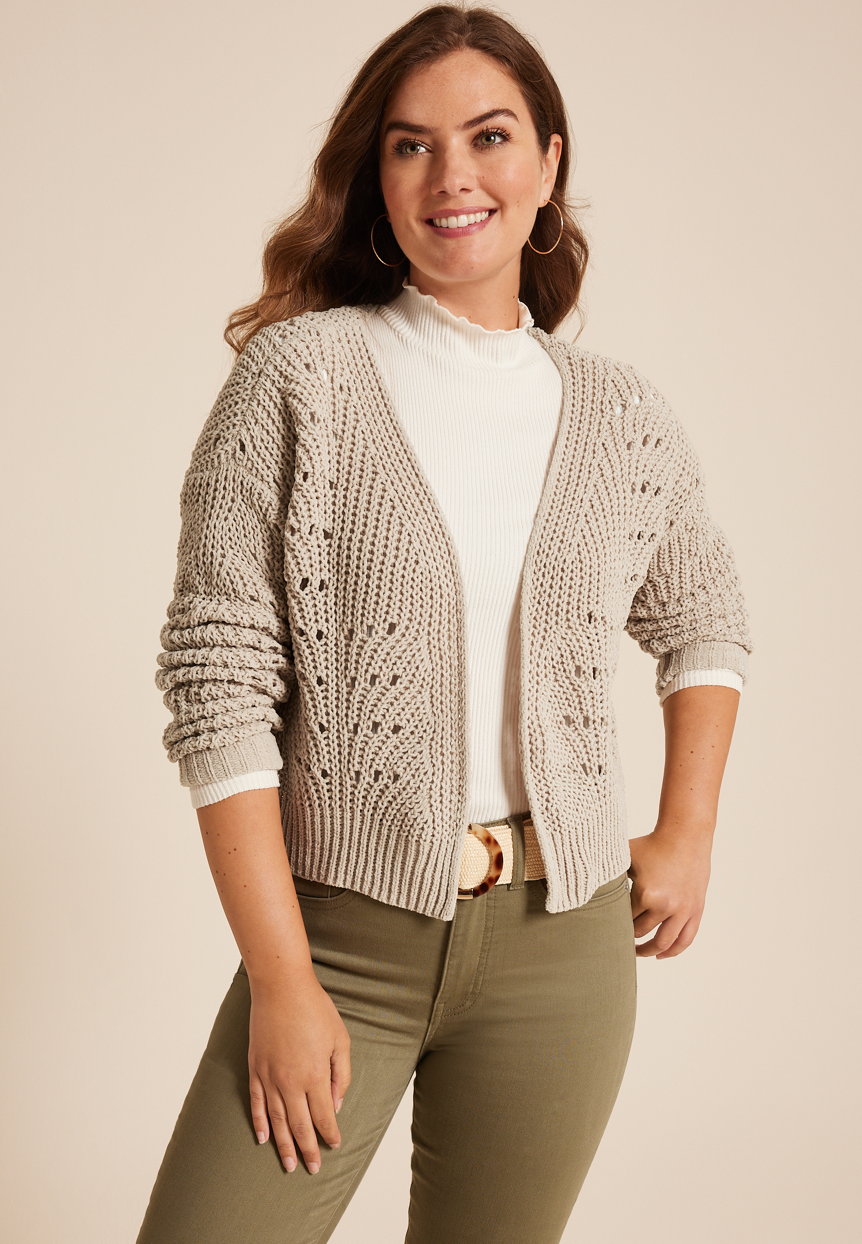 Chenille Cropped Cardigan