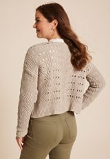 Chenille Cropped Cardigan, C9749, small