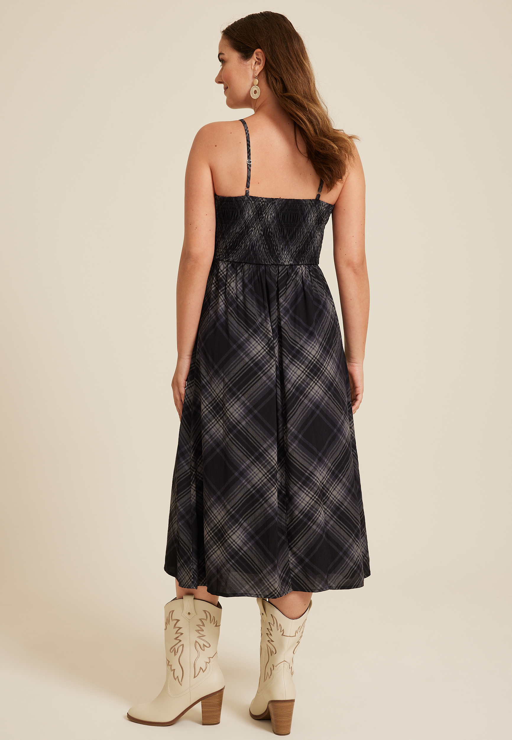 Bare Smocked Midi Dress, C1756, large