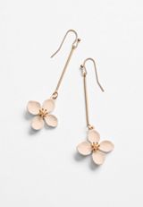 Flower Drop Earrings, CREAM, small