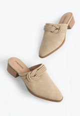 SuperCush Bailey Pointed Toe Slip On Knot Mule, SAND, small