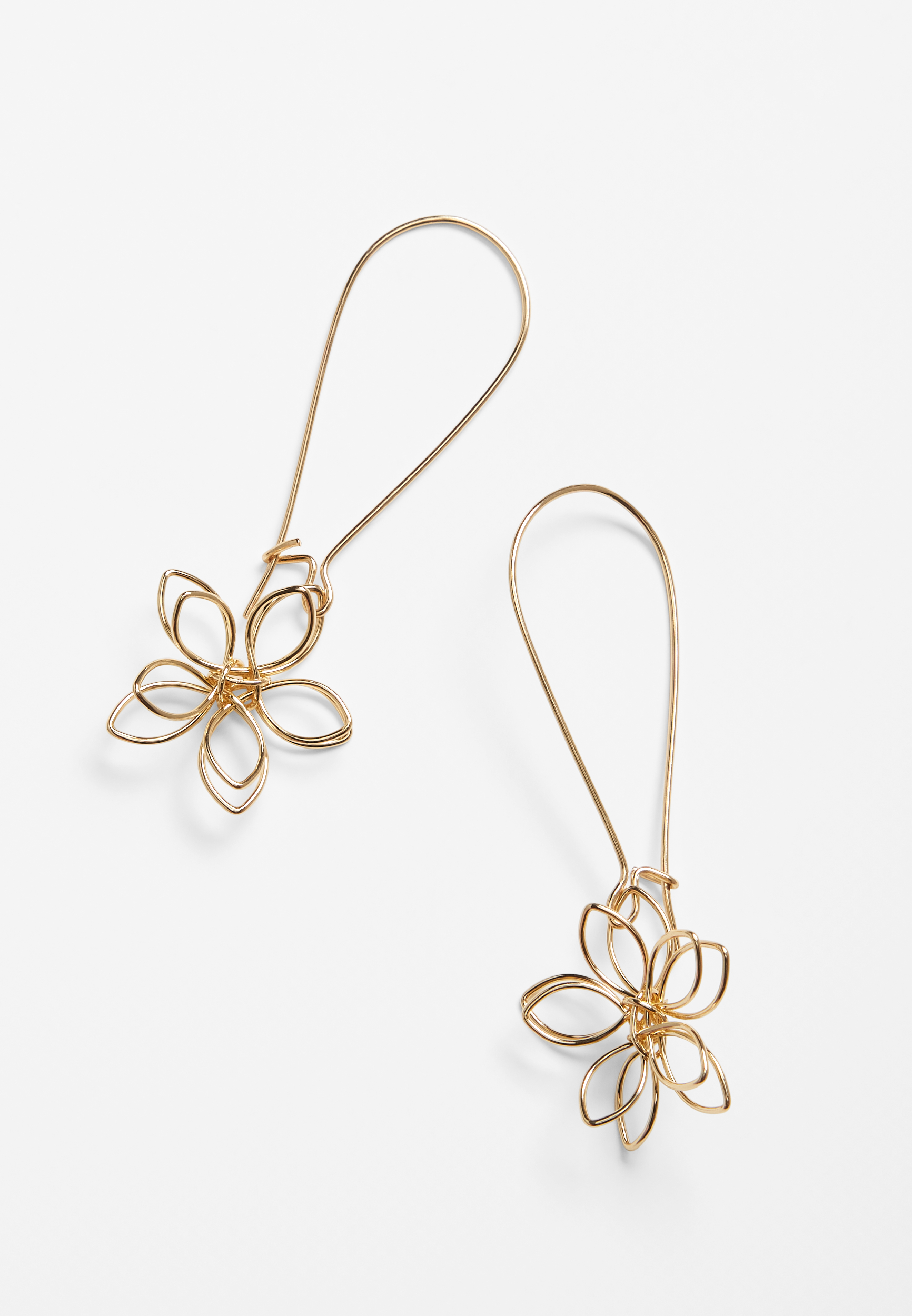 Gold Chrysanthemum Drop Earrings