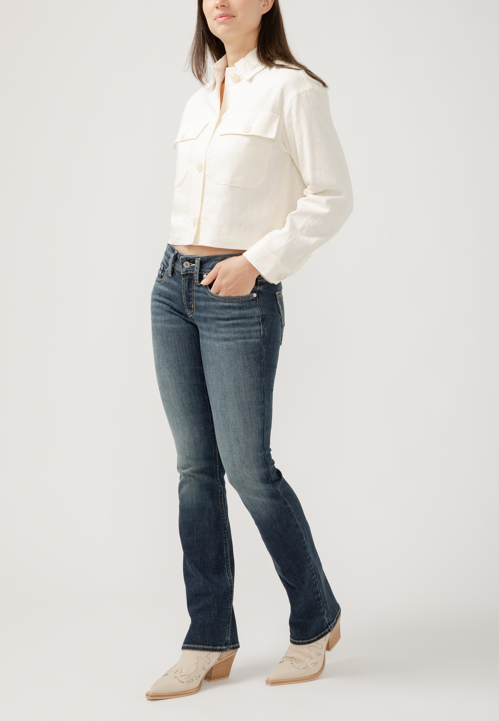 Silver Jeans Co.&reg; Britt Curvy Low Rise Luxe Stretch Slim Boot Jean, C258, large