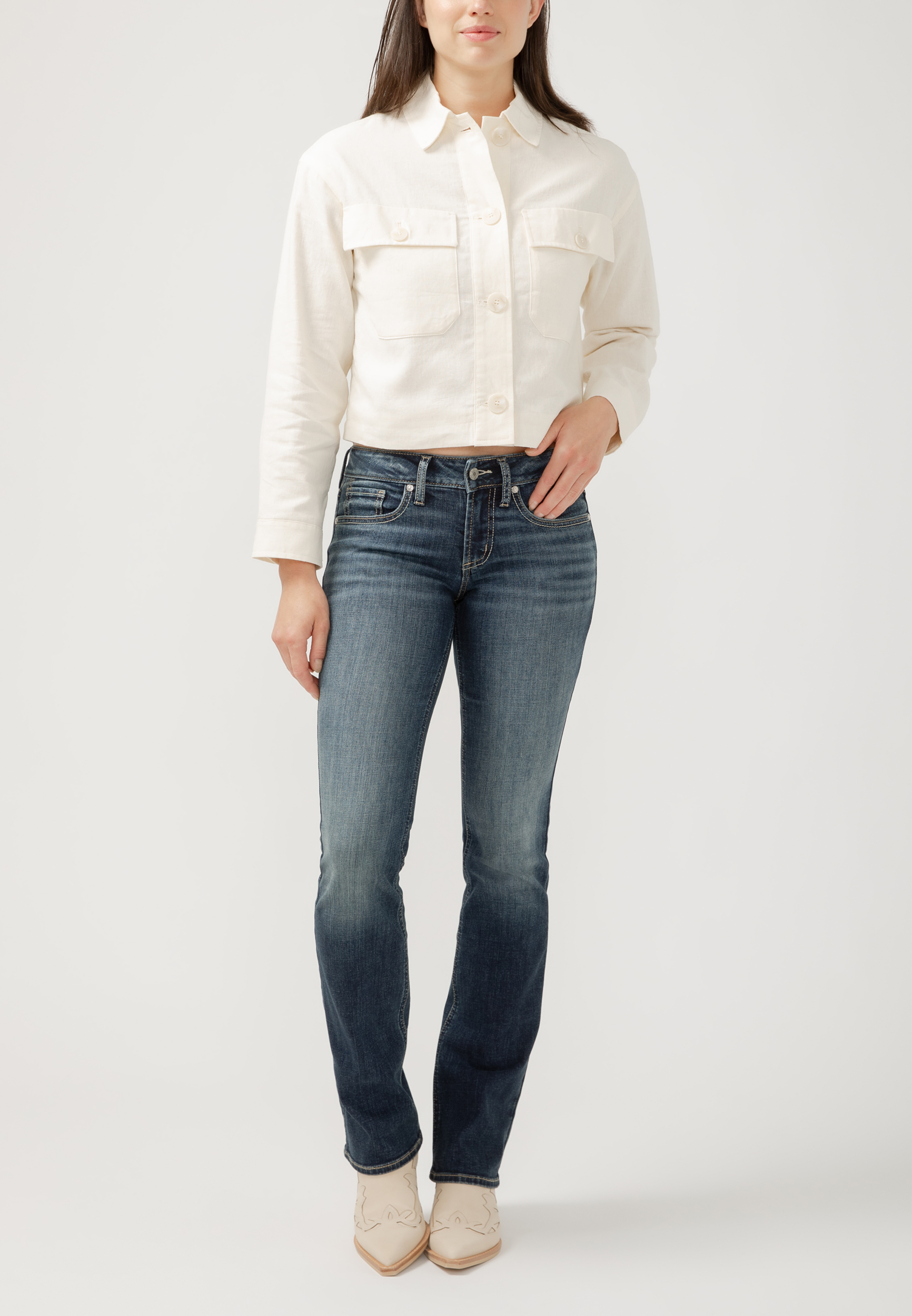 Silver Jeans Co.&reg; Britt Curvy Low Rise Luxe Stretch Slim Boot Jean, C258, large
