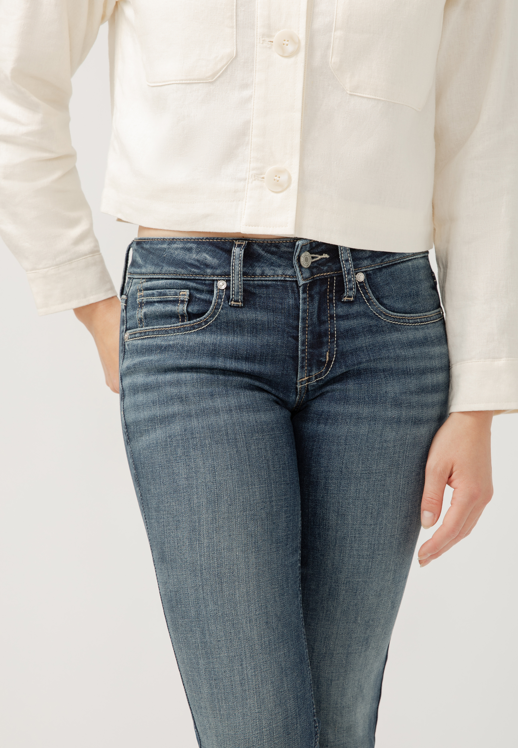 Silver Jeans Co.&reg; Britt Curvy Low Rise Luxe Stretch Slim Boot Jean, C258, large