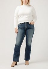 Plus Size Silver Jeans Co.&reg; Suki Curvy Mid Rise Thick Stitch Bootcut Jean, , small