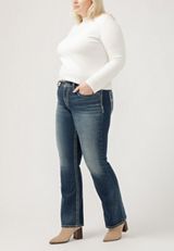 Plus Size Silver Jeans Co.&reg; Suki Curvy Mid Rise Thick Stitch Bootcut Jean, , small