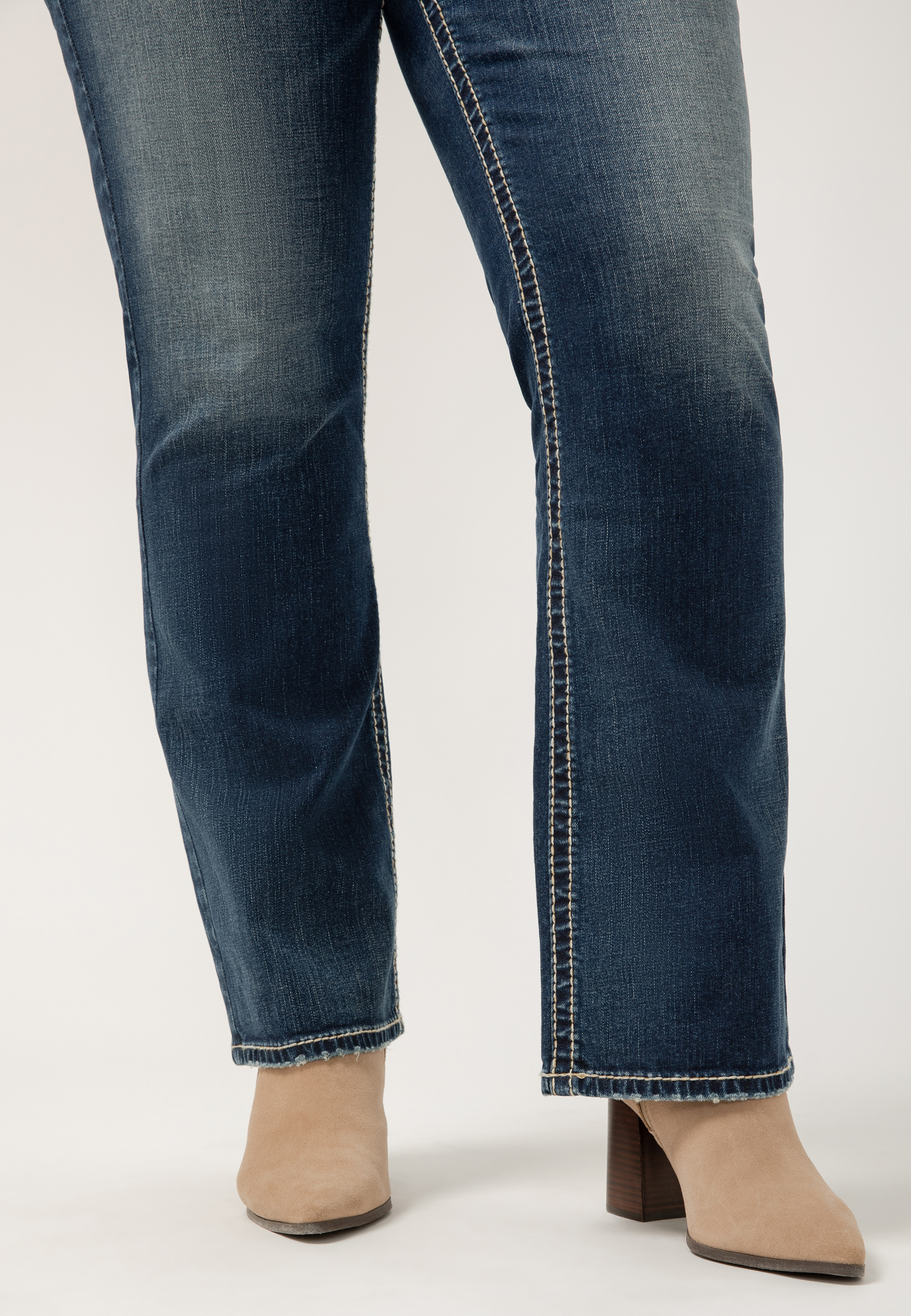 Plus Size Silver Jeans Co.&reg; Suki Curvy Mid Rise Thick Stitch Bootcut Jean, , large