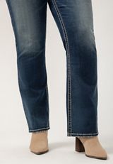 Plus Size Silver Jeans Co.&reg; Suki Curvy Mid Rise Thick Stitch Bootcut Jean, , small