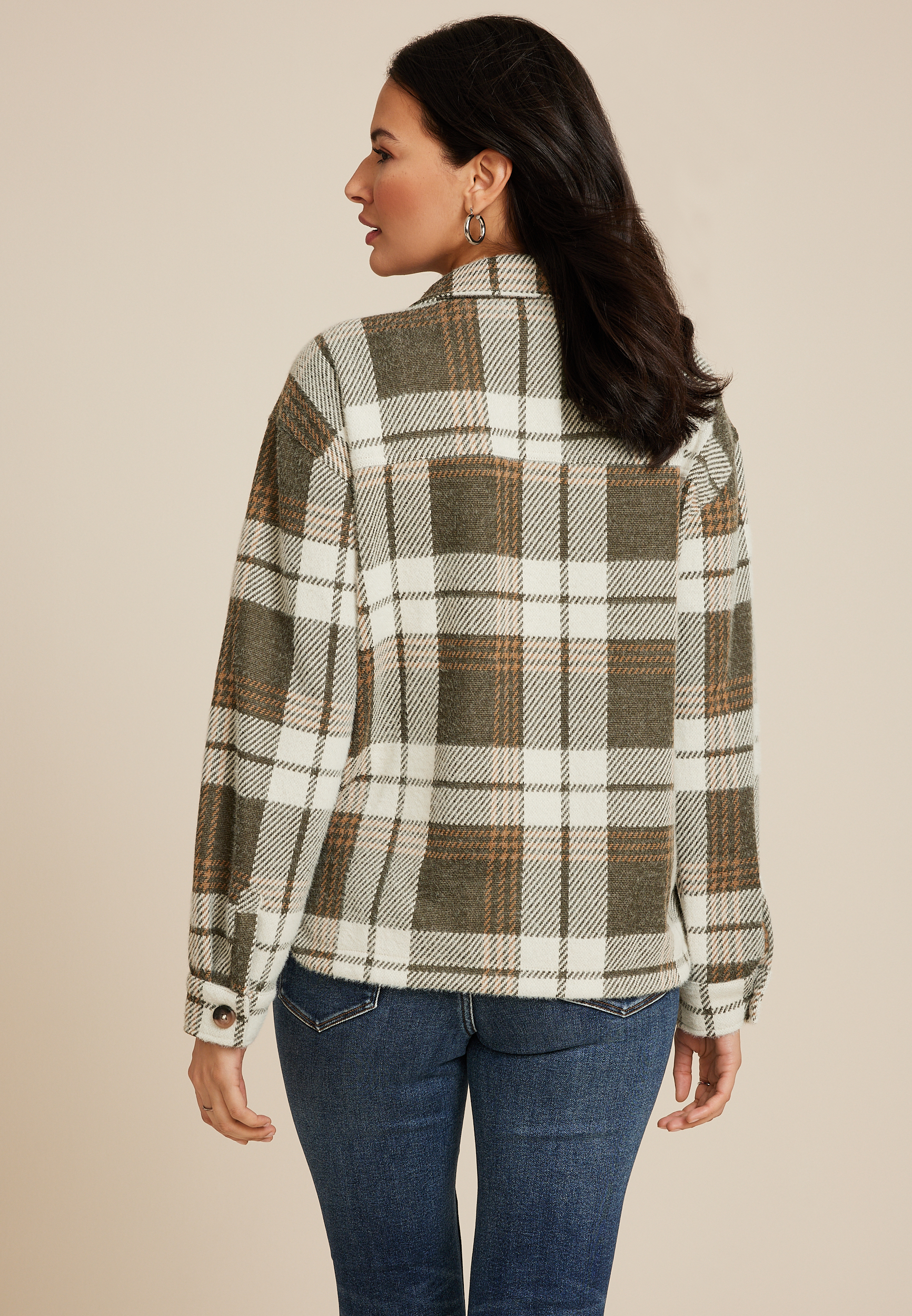 Shoreline Shortie Plaid Shacketâ€‹, C9744, large