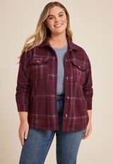 Plus Size Shoreline Shortie Plaid Shacketâ€‹, C4695, small