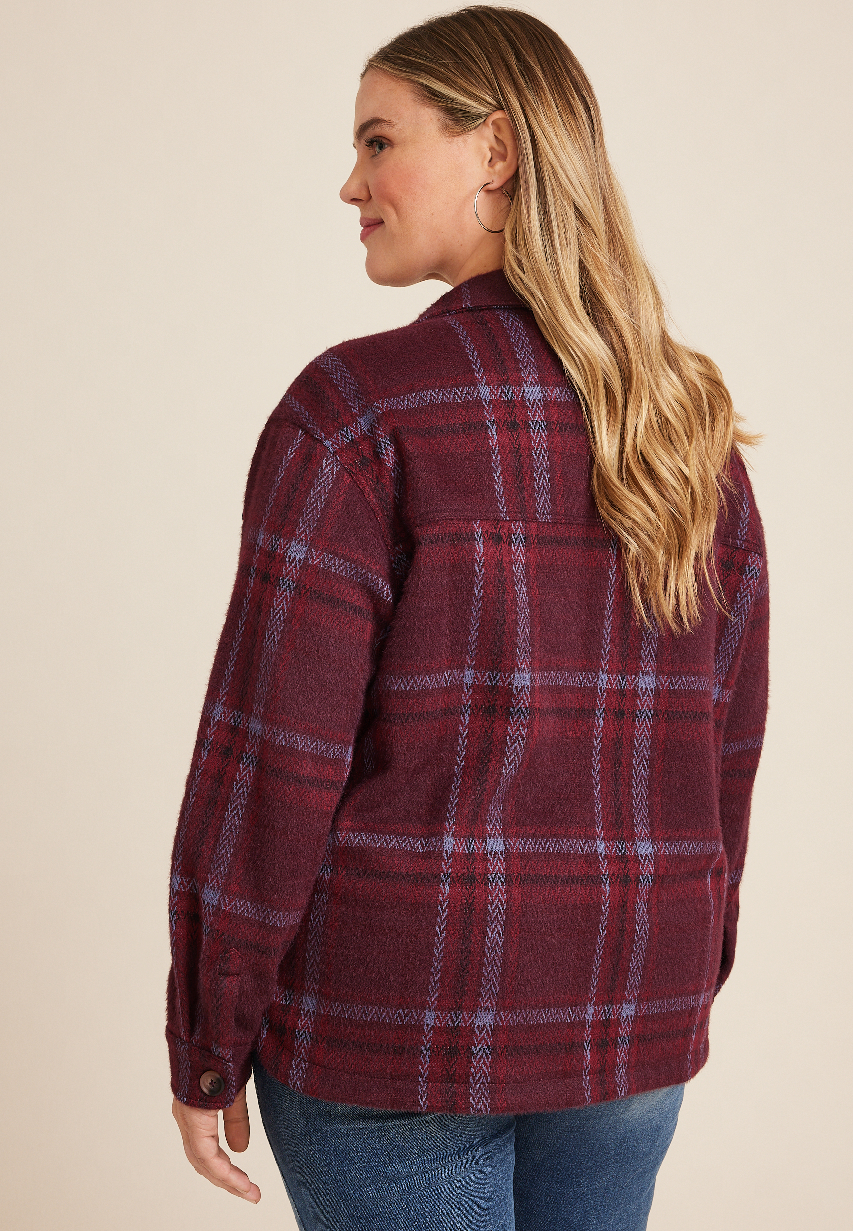 Plus Size Shoreline Shortie Plaid Shacketâ€‹, C4695, large