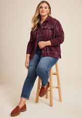 Plus Size Shoreline Shortie Plaid Shacketâ€‹, C4695, small