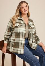 Plus Size Shoreline Shortie Plaid Shacketâ€‹, C9744, small