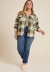 Plus Size Shoreline Shortie Plaid Shacketâ€‹, C9744, small