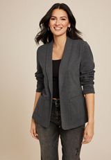 Knit Blazer, DARK IRON GRAY, small