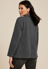 Knit Blazer, DARK IRON GRAY, small