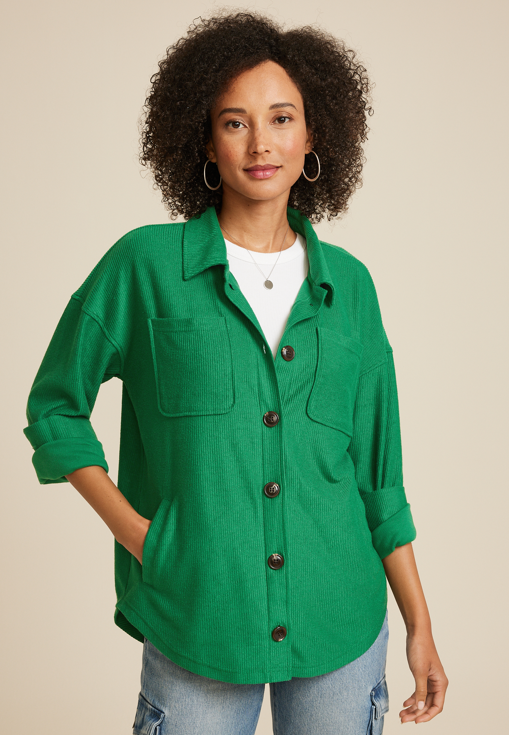 Collegiate Textured Shacket, C8783, large