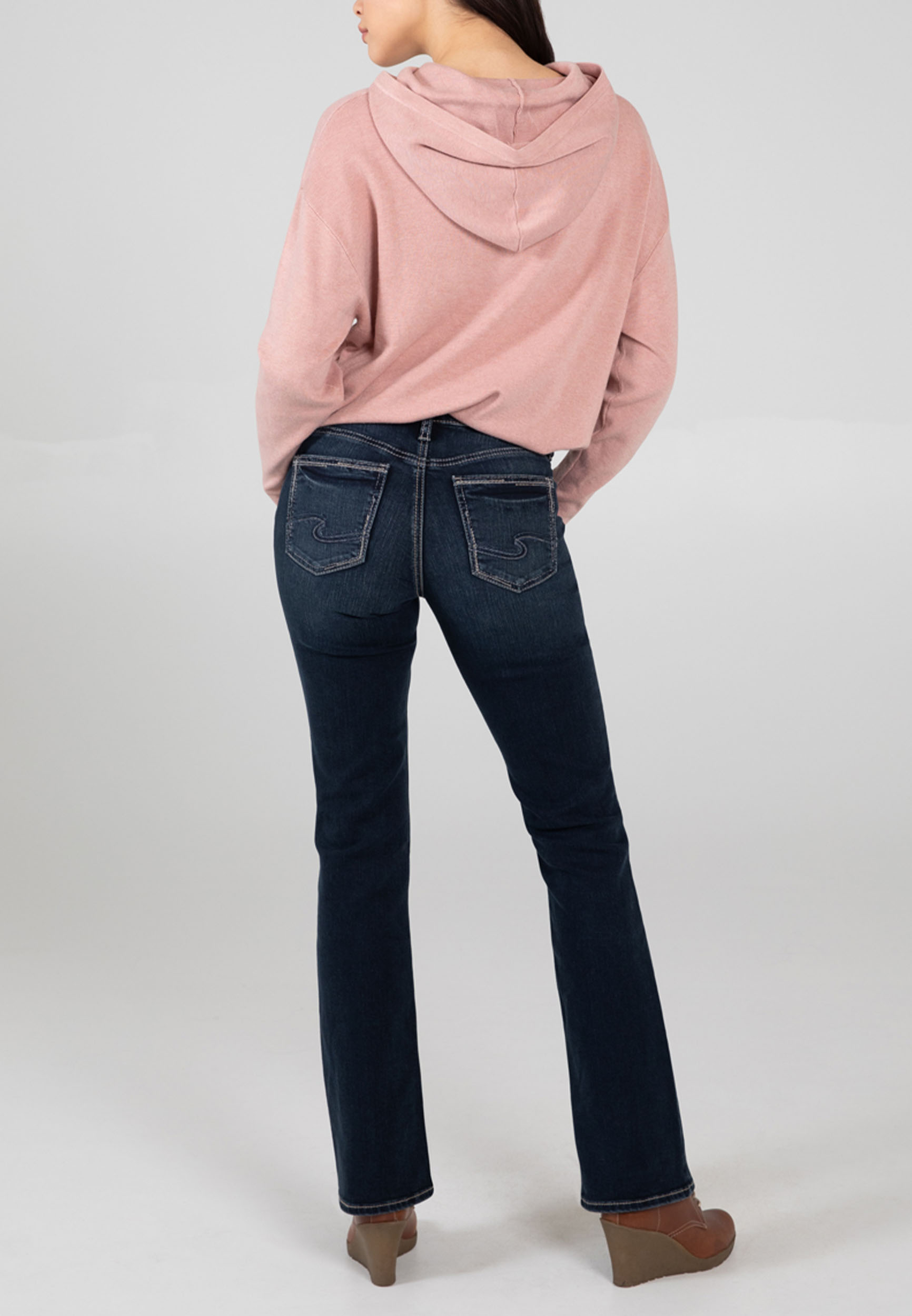 Silver Jeans Co.® Suki Curvy Mid Rise Navy Stitch Slim Boot Jean