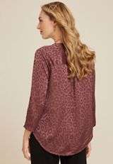 Atwood 3/4 Sleeve Popover Blouse, COCONUT SHELL, small