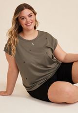 Plus Size 24/7 Clara Star Short Sleeve Tee, C14, small