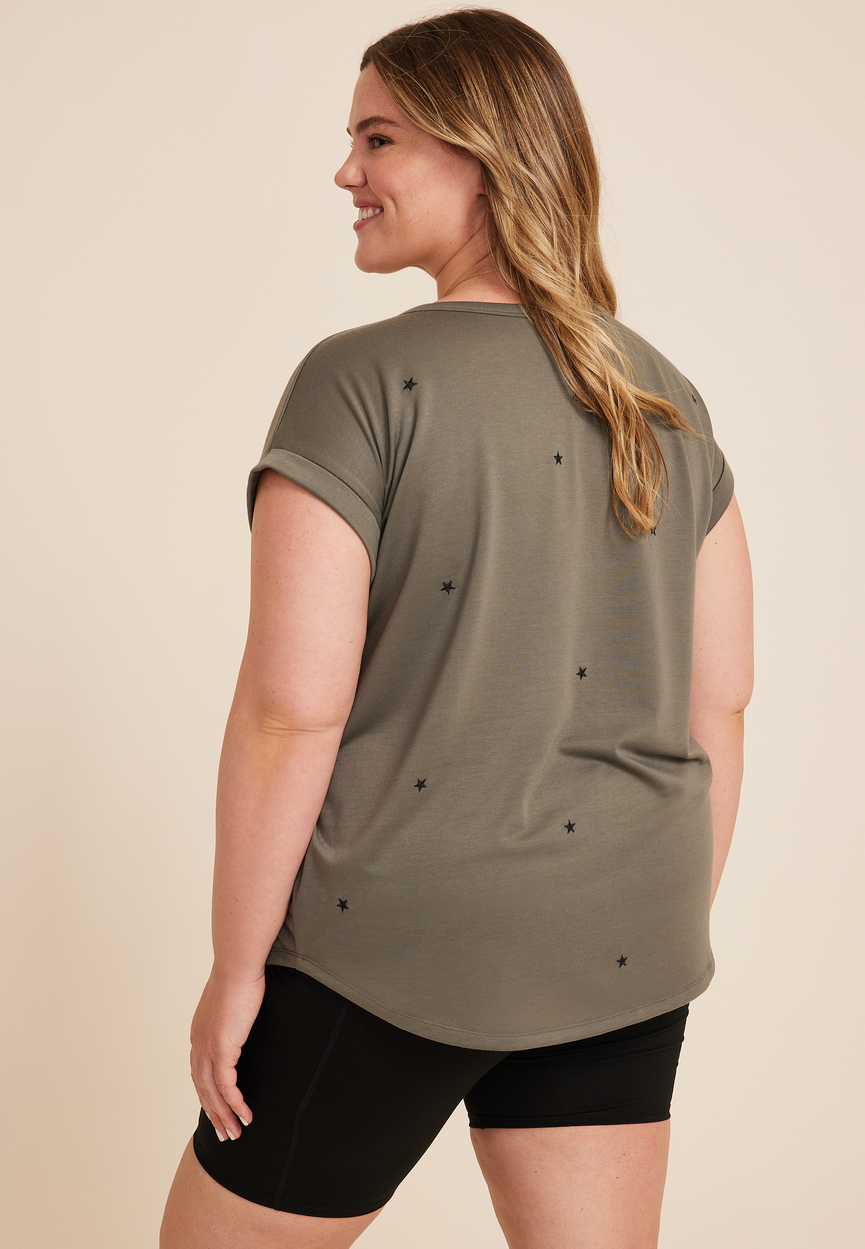 Plus Size 24/7 Clara Star Short Sleeve Tee, C14, large