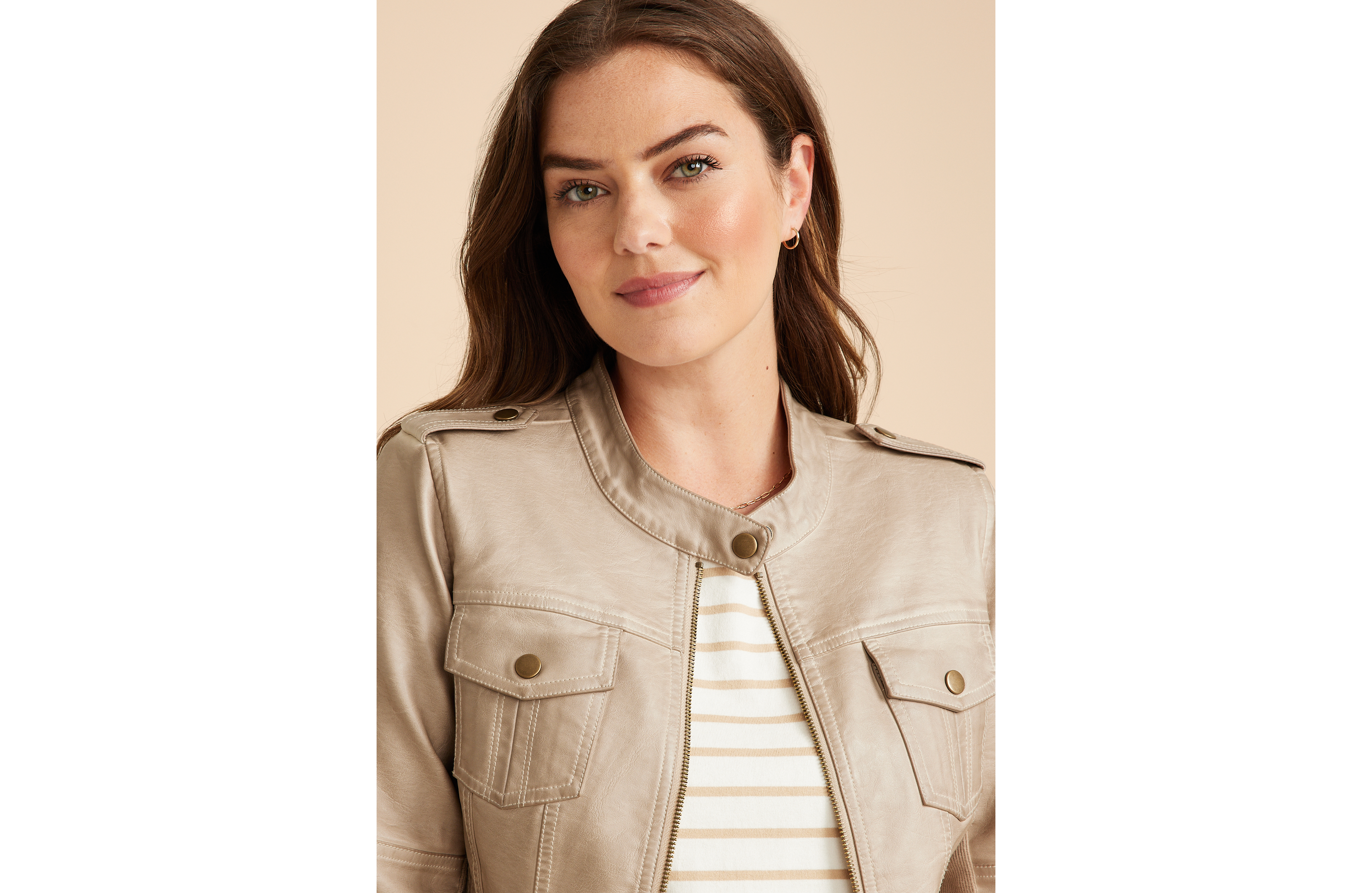 Hooded Faux Leather Jacket