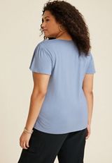 Plus Size 24/7 Waverly Flutter Sleeve Tee, Blue Fade, small