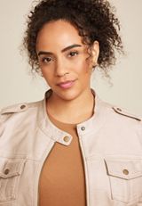 Plus Size Hooded Faux Leather Jacket, C9749, small