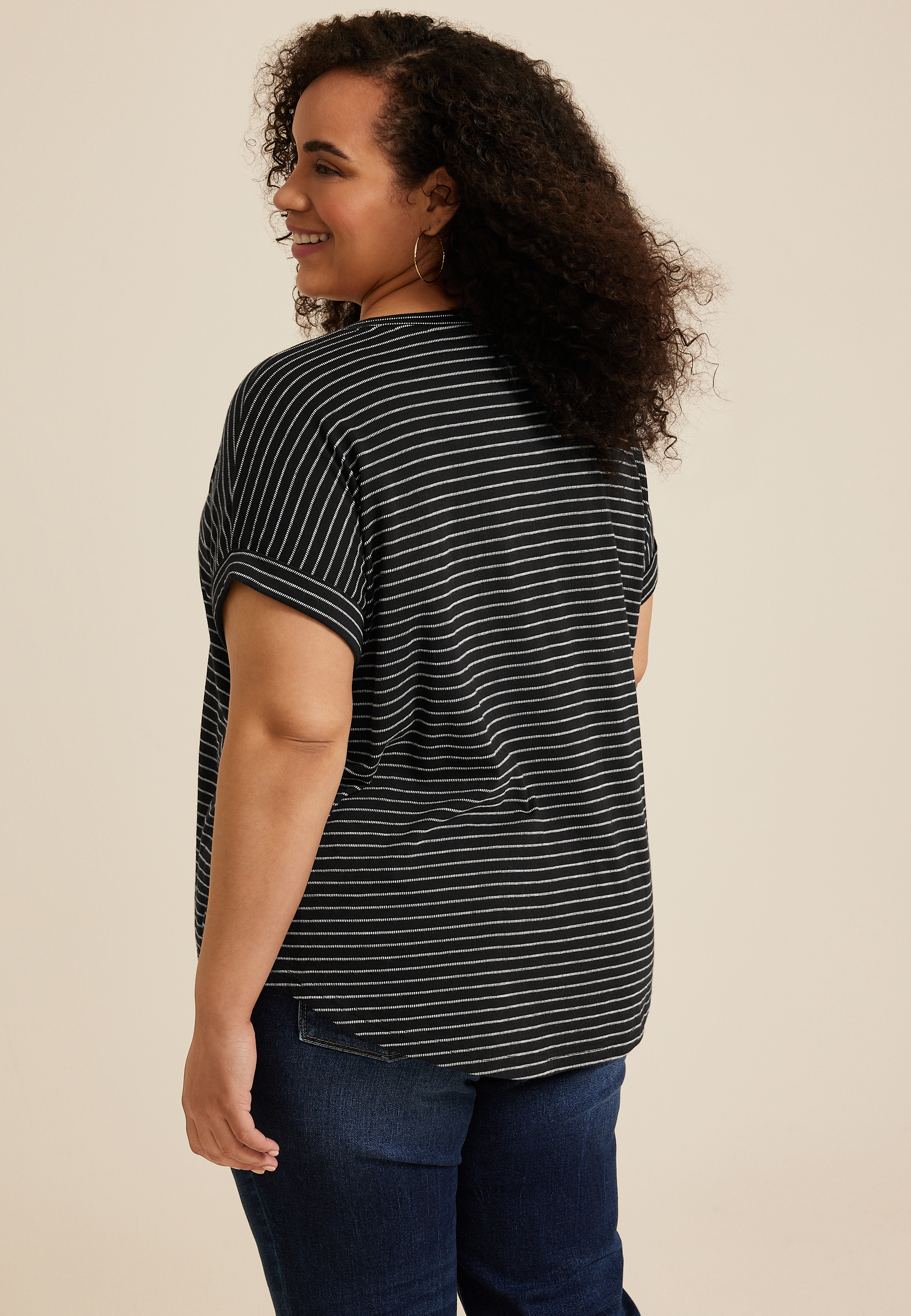 Plus 24/7 Clara Textured Short Sleeve Tee