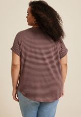 Plus Size 24/7 Clara Textured Short Sleeve Tee, C4839, small