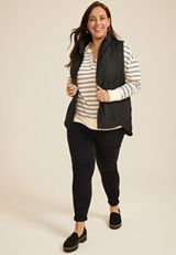 Plus Size Striped Henley Pullover, C3986, small