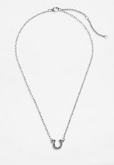 Silver Horseshoe Pendant Necklace, C431, small