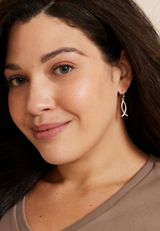Gold Faith Fish Drop Earrings, GOLD, small