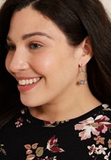 Mini Taupe Beaded Hoop Earrings, C211, small