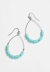 Turquoise Beaded Teardrop Earrings, C104, small
