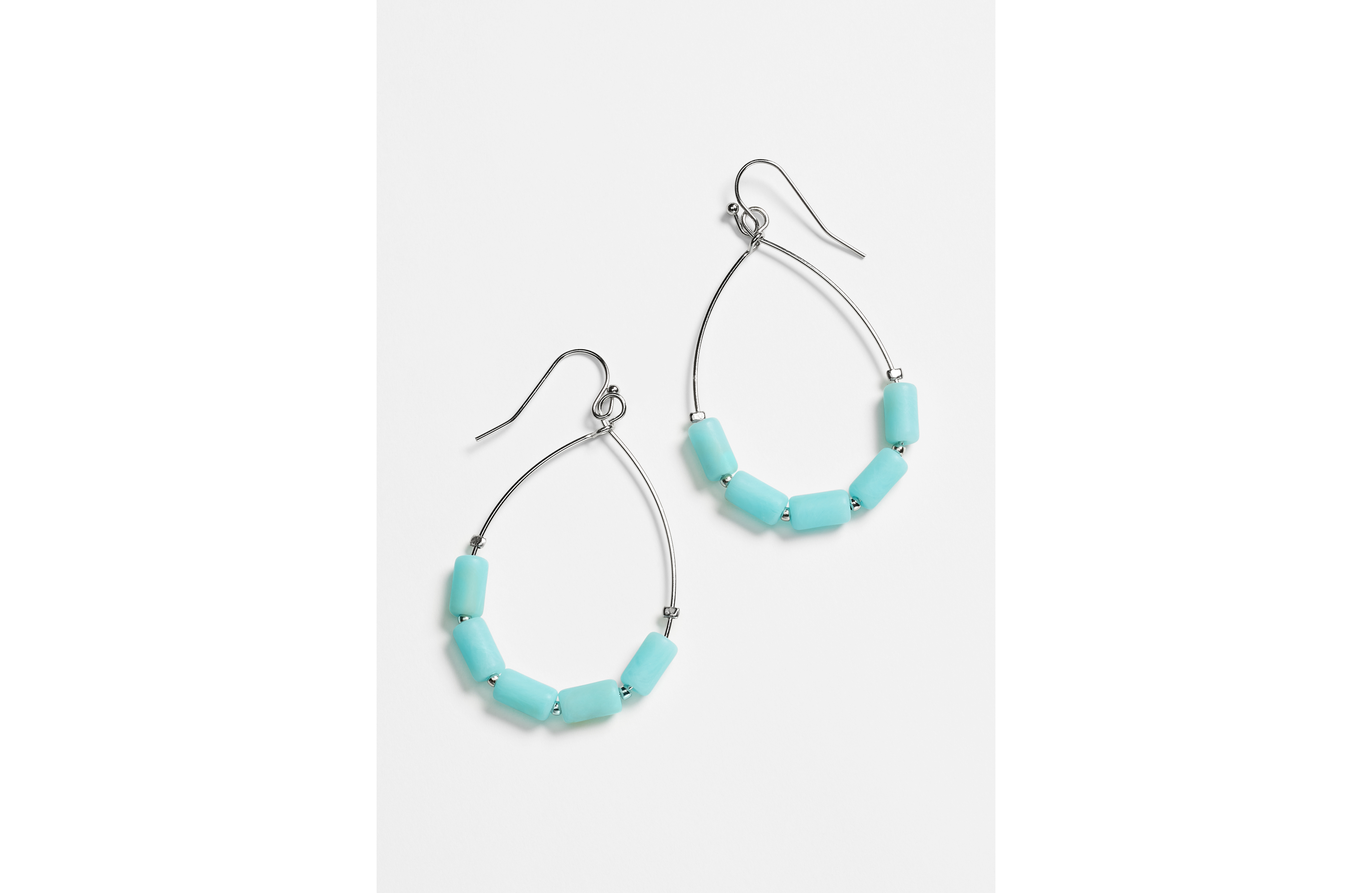 Turquoise Beaded Teardrop Earrings