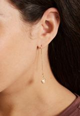 Gold Crystal Threader Earrings, GOLD, small