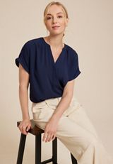 Dolman Notch Neck  Short Sleeve Blouse, C1919, small