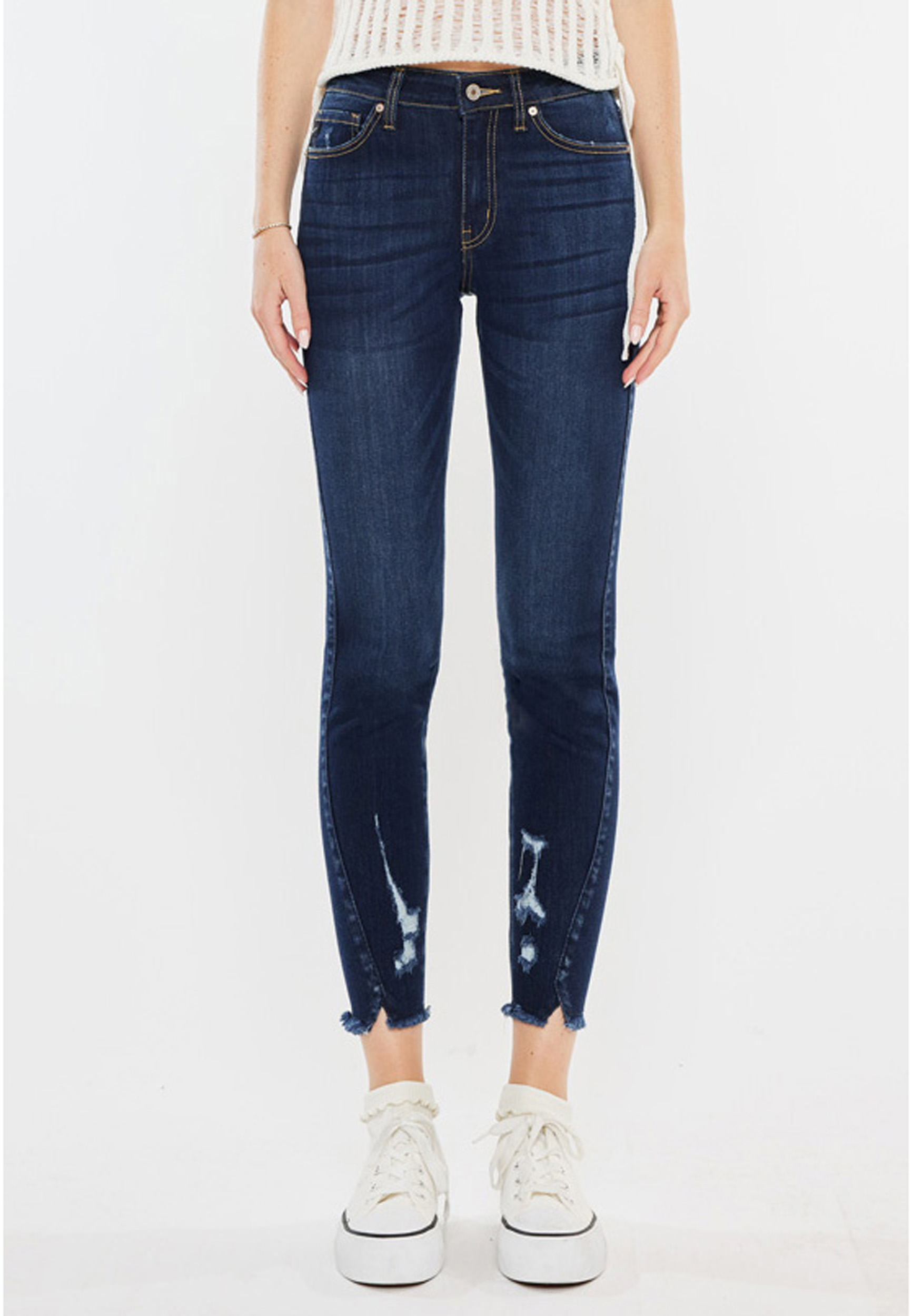 KanCan&trade; Ripped Mid Rise Skinny Ankle Jean, C2372, large