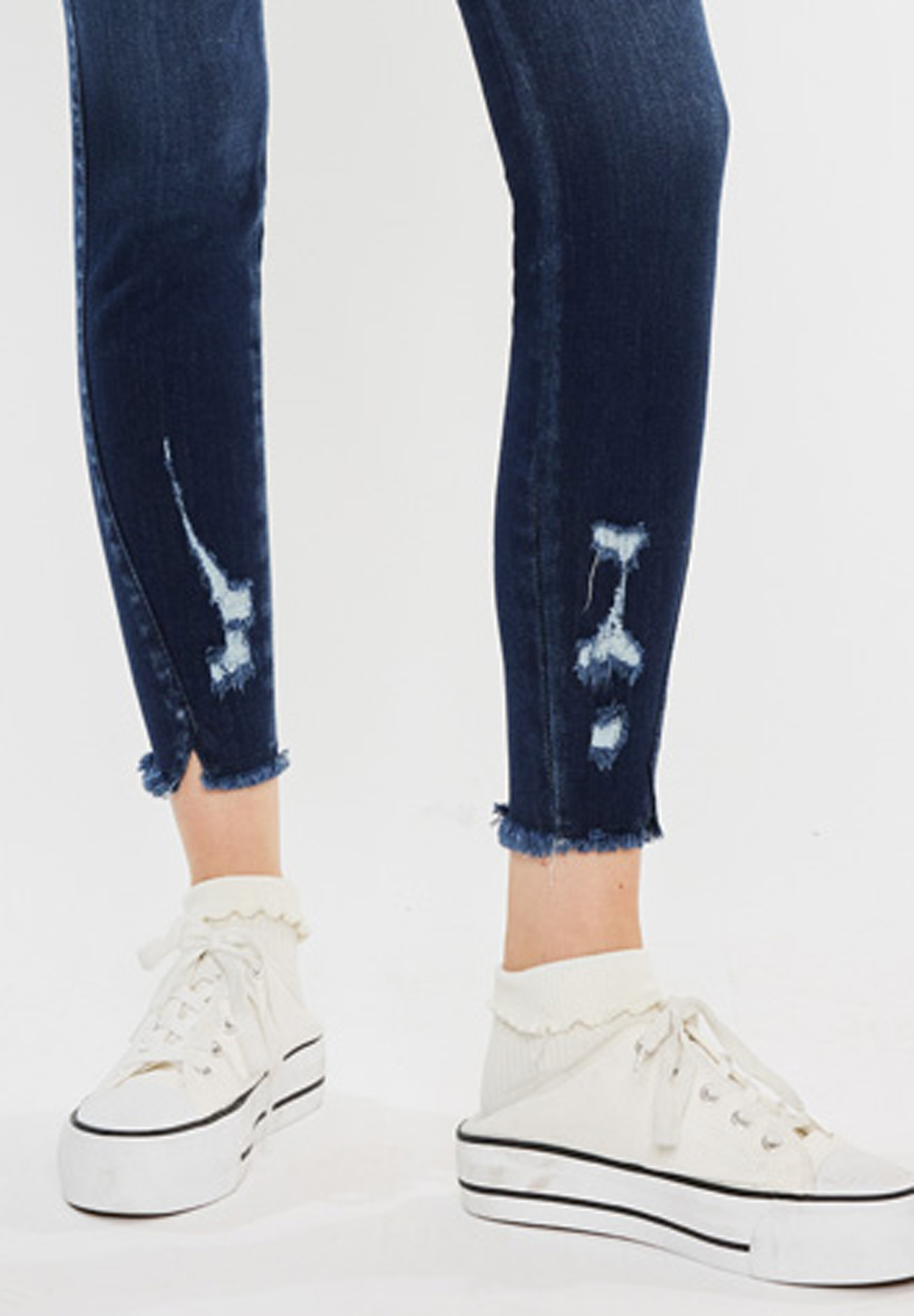 KanCan&trade; Ripped Mid Rise Skinny Ankle Jean, C2372, large