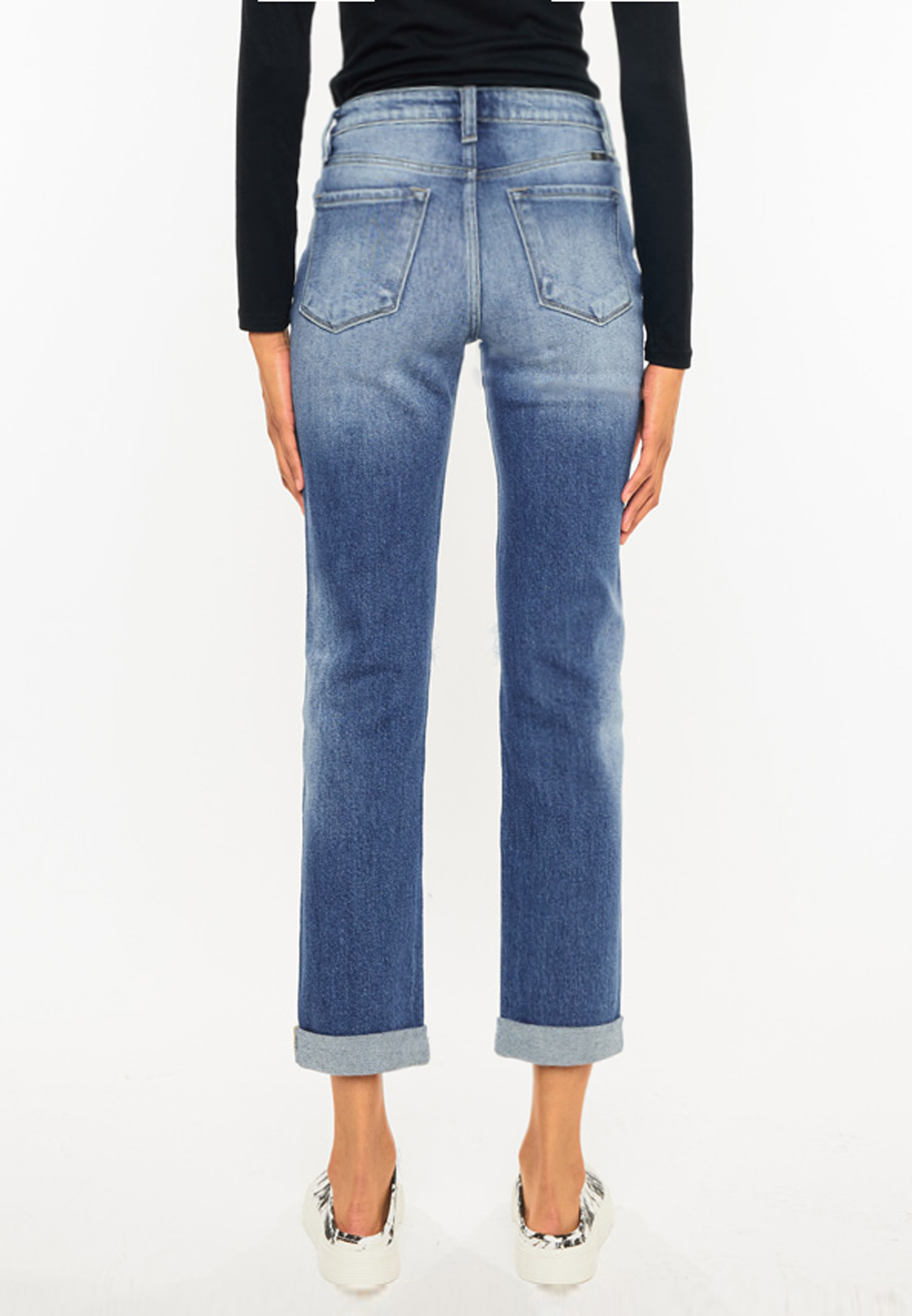 KanCan&trade; High Rise Open Ripped Slim Straight Jean, C3337, large