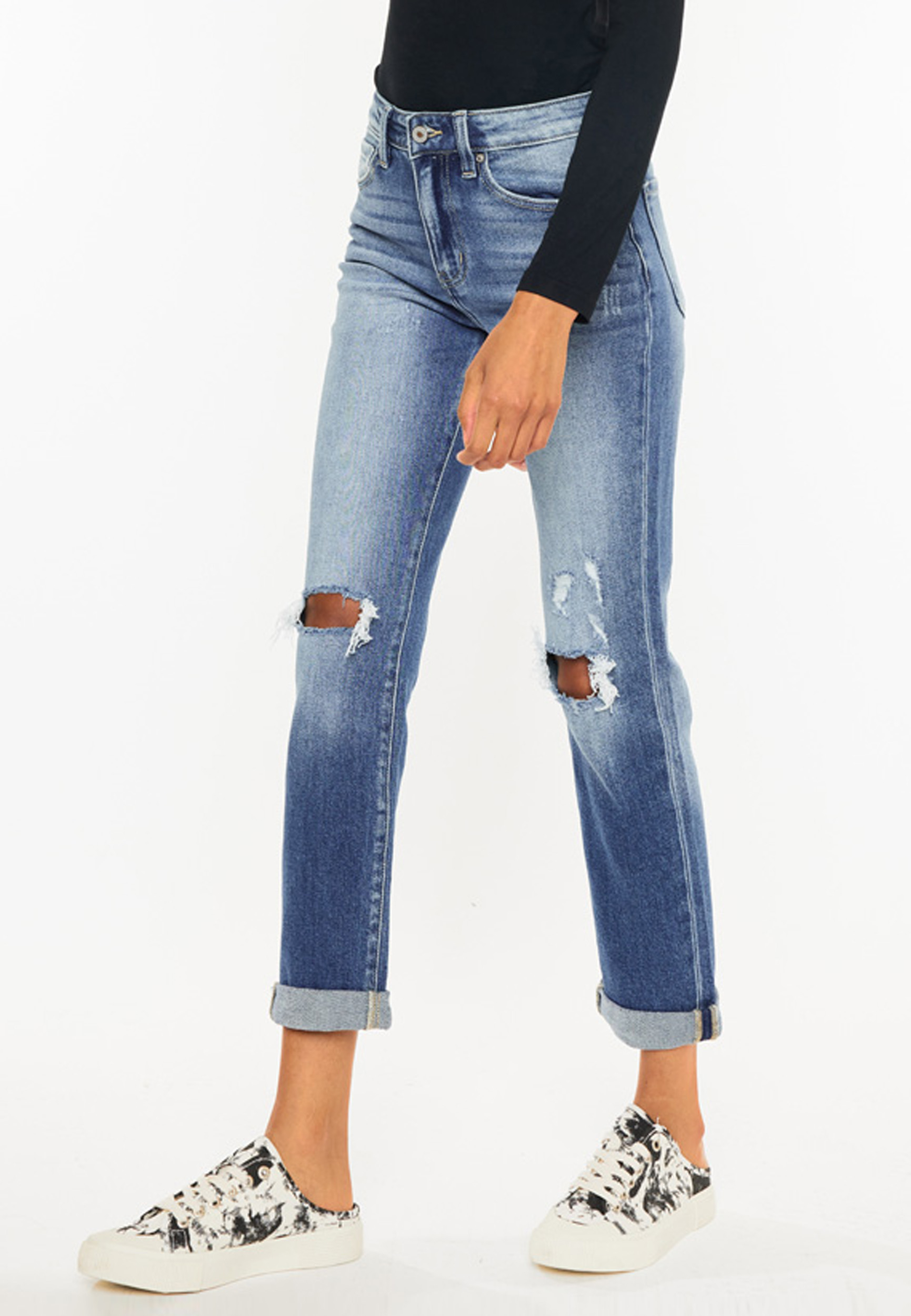 KanCan&trade; High Rise Open Ripped Slim Straight Jean, C3337, large