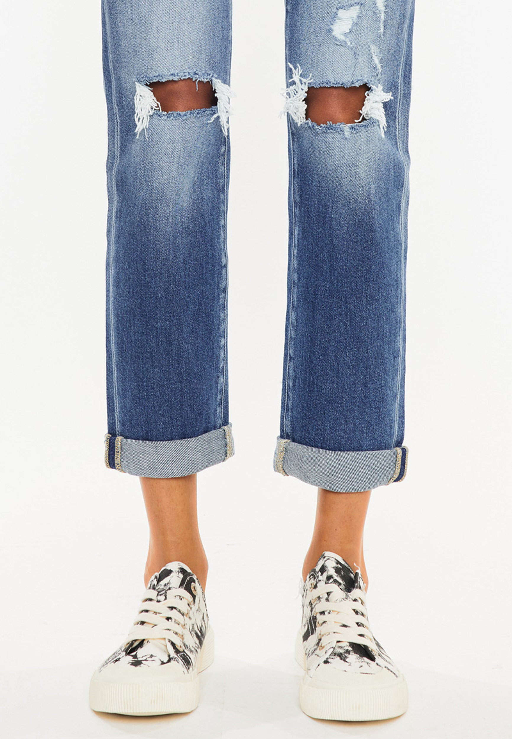 KanCan&trade; High Rise Open Ripped Slim Straight Jean, C3337, large