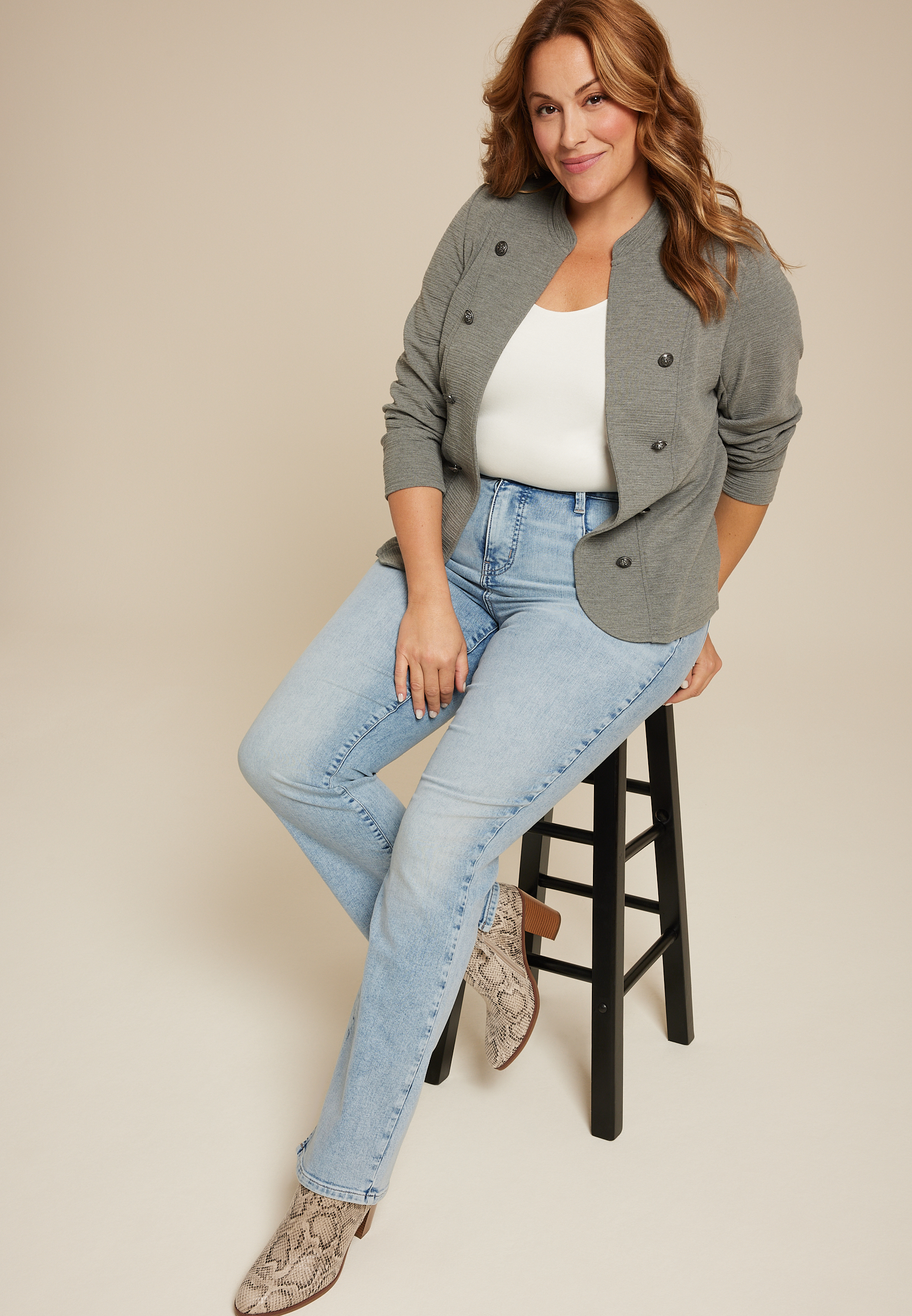 Plus Size Everflex&trade; No Gap High Rise Slim Boot Jean, C2806, large