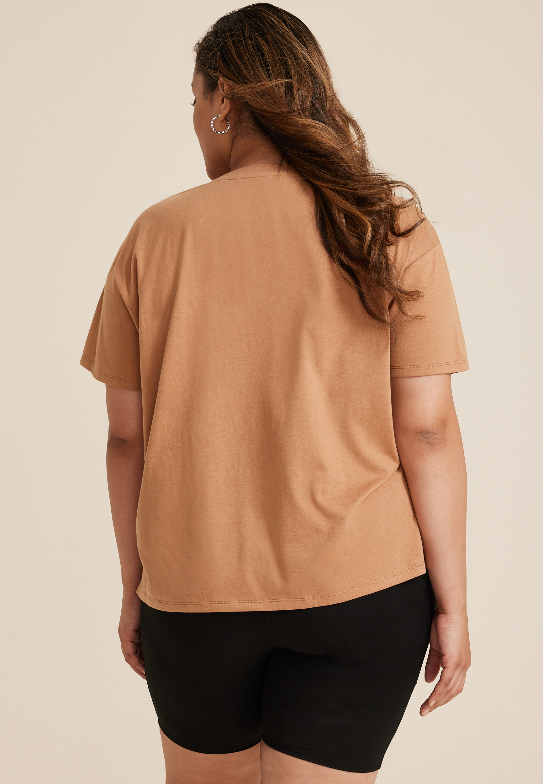 Plus Size Crop Top Relaxed Fit Graphic Tee, C4750, large