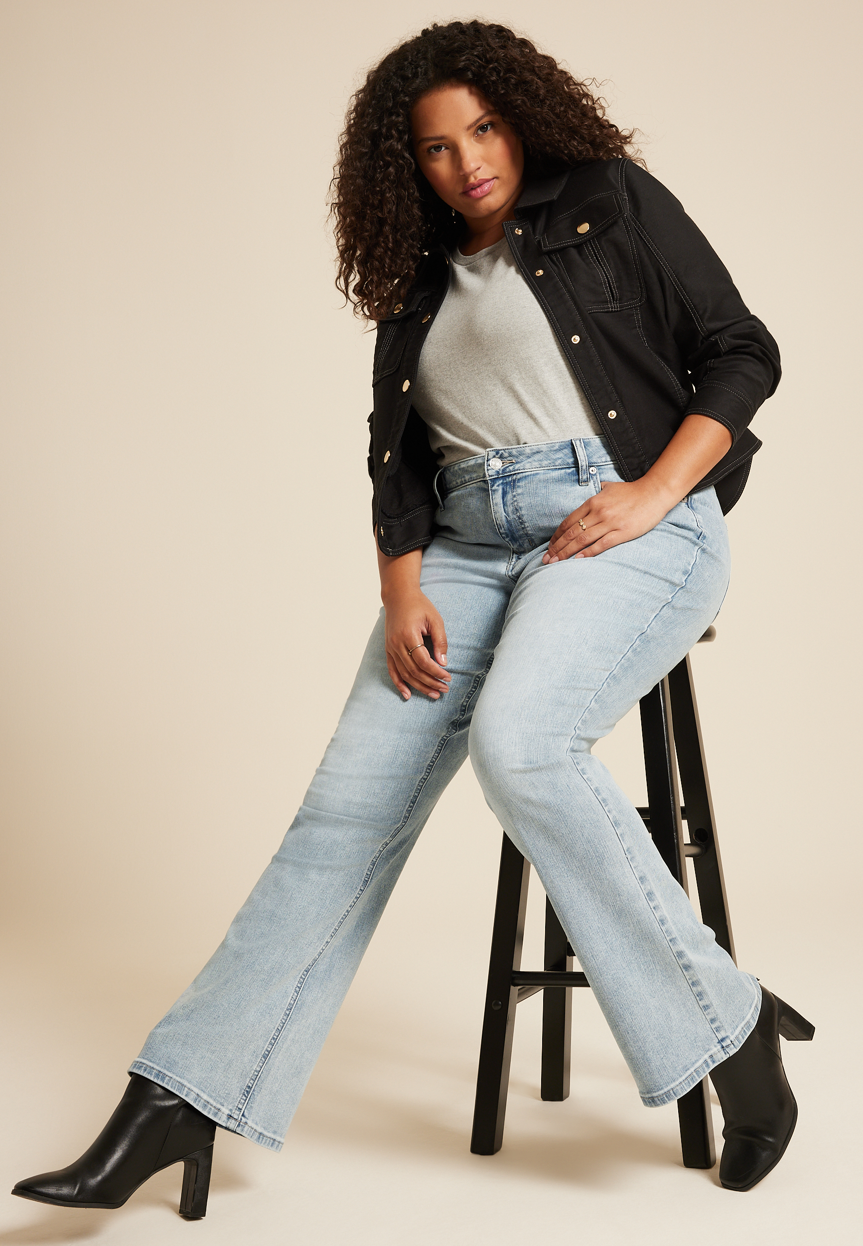 Plus Size m jeans by maurices&trade; Classic High Rise Flare Jean, C2806, large